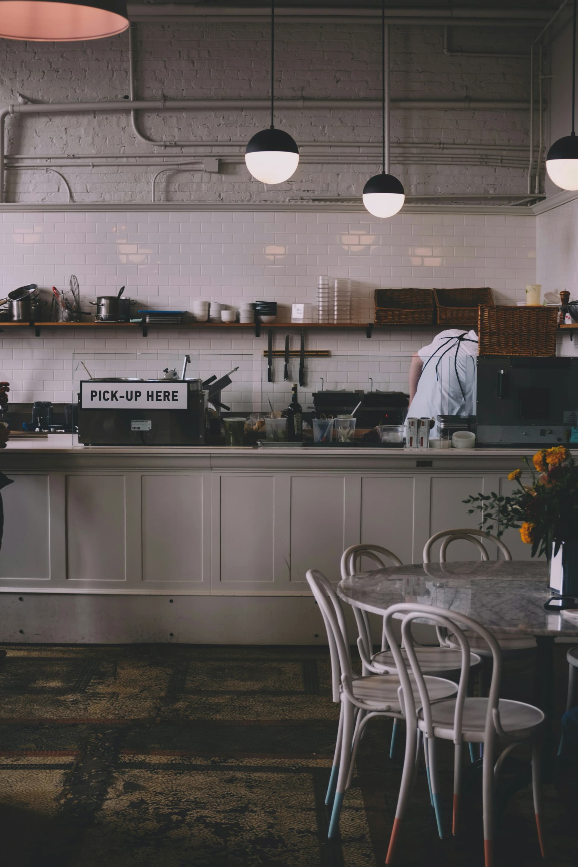 Shop counter in a restaurant