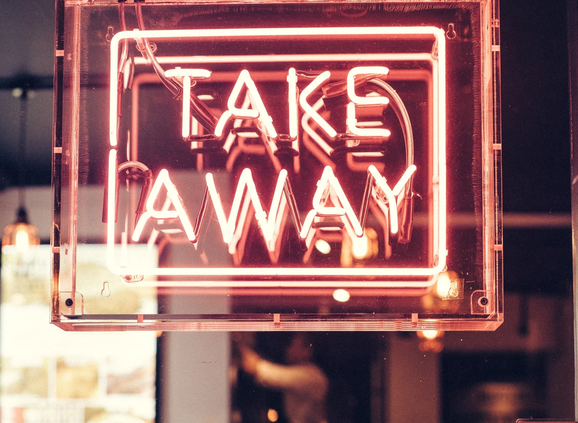 Take away red LED sign